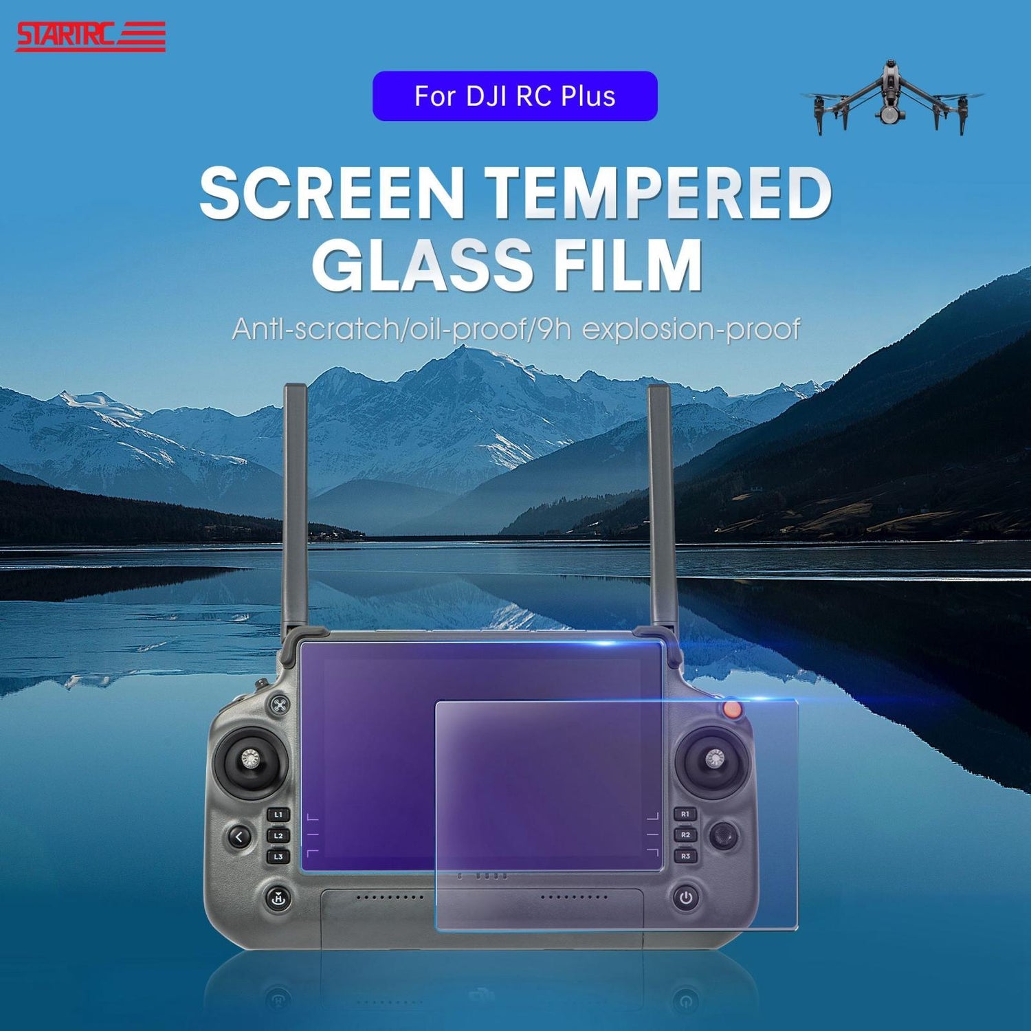 3 - Pack Tempered Glass Film For Dji Rc Plus With Frosted Eye Protection - 1 Toy Chest Australia 2