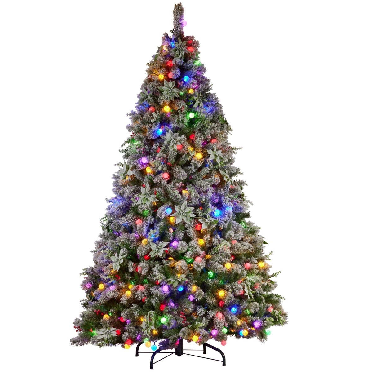 Christabelle Snowy Crown Pine 2.7m Multicolour Pre - Lit Christmas Tree with 2429 Tips
