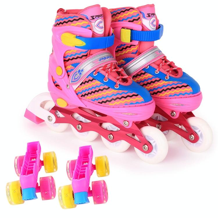 Kids Double - row Roller Skates - Full - flash White Size s - Pink
