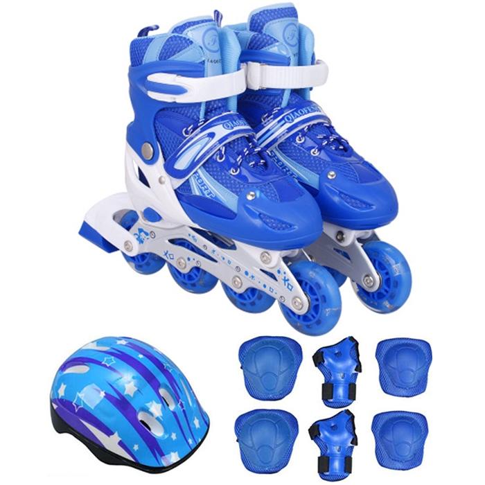 Flash Straight Row Roller Skating Shoes Suit for Children and Adults - Size l - Pink