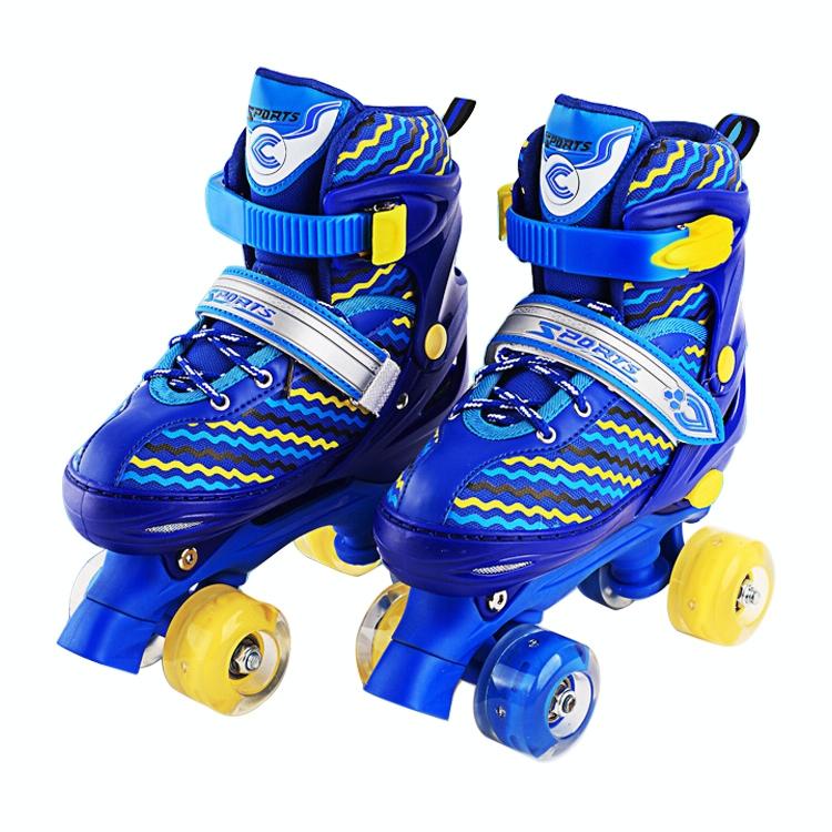 Kids' Double - row Roller Skates - Full - flash White Size m - Blue