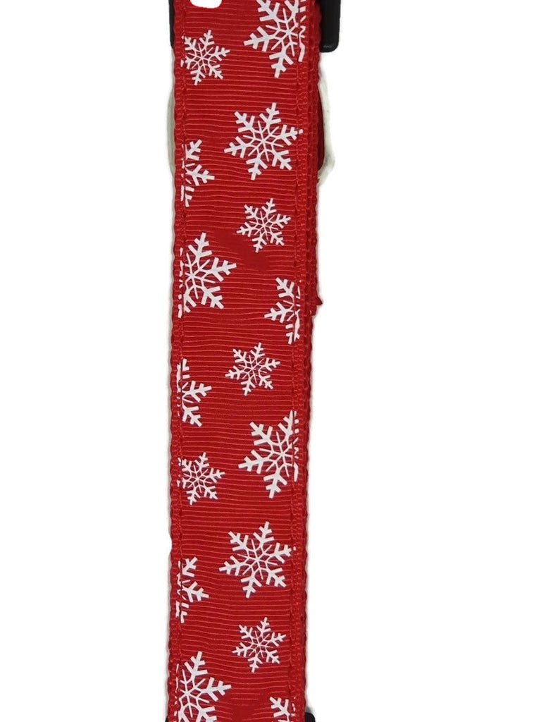 Christmas Dog Collars Adjustable - Moondidley Pets X - Large Red Snow Flakes