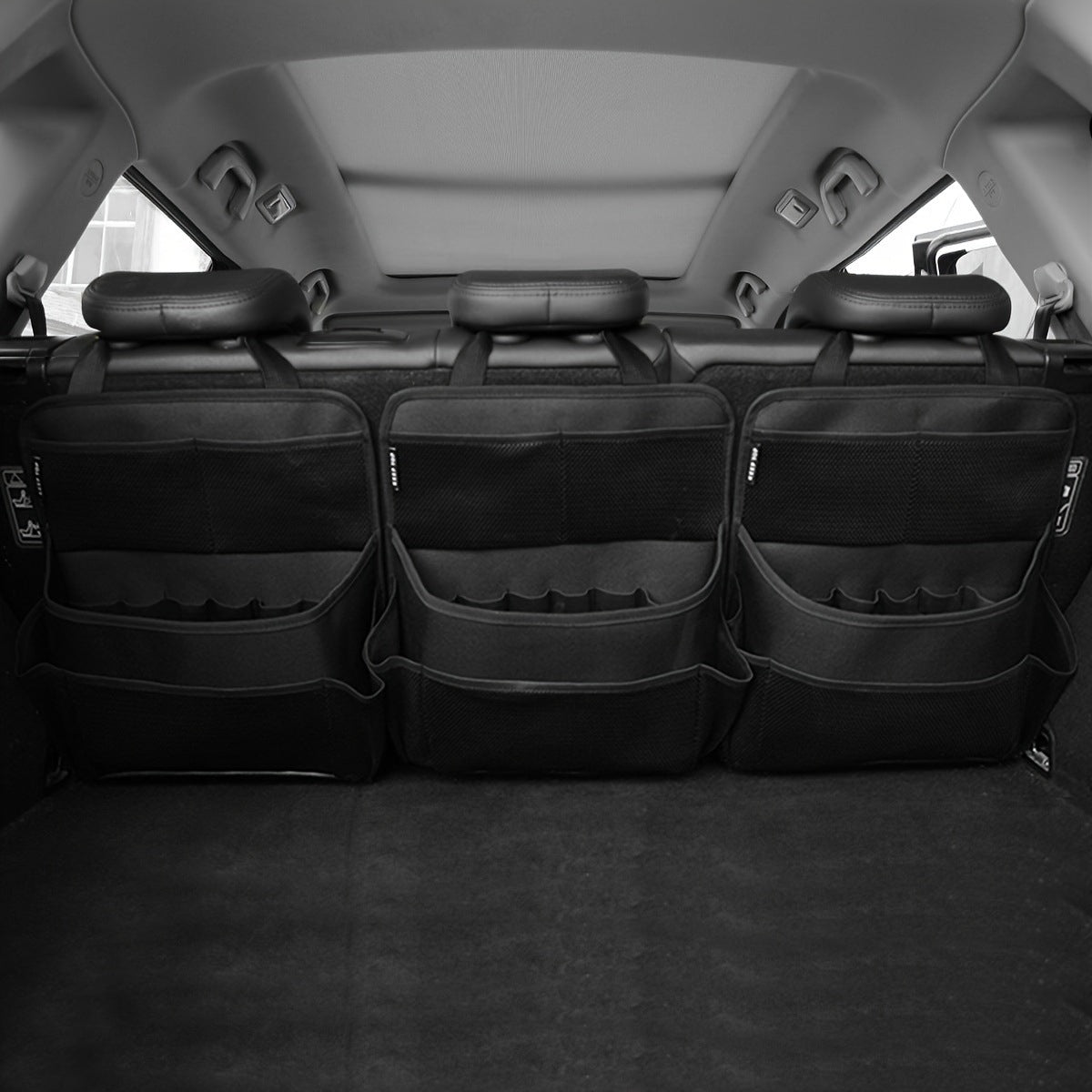 3 Pcs Black Premium Car Back Seat & Trunk Organizer - Multi - Pocket Hanging Storage Bag - 4908966288442 Toy Chest Australia 1