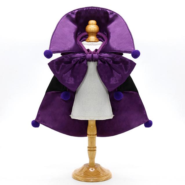 Purpie Regal Vampire Pet Cape | Halloween & Christmas Costume Cloak with Bow & Pom - Poms for Dogs and Cats(Size M)