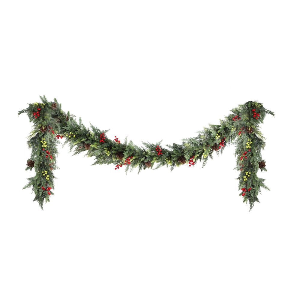 Jingle Jollys 3M Christmas Garland Pre - lit LED with Pine Cones Xmas Decor Green