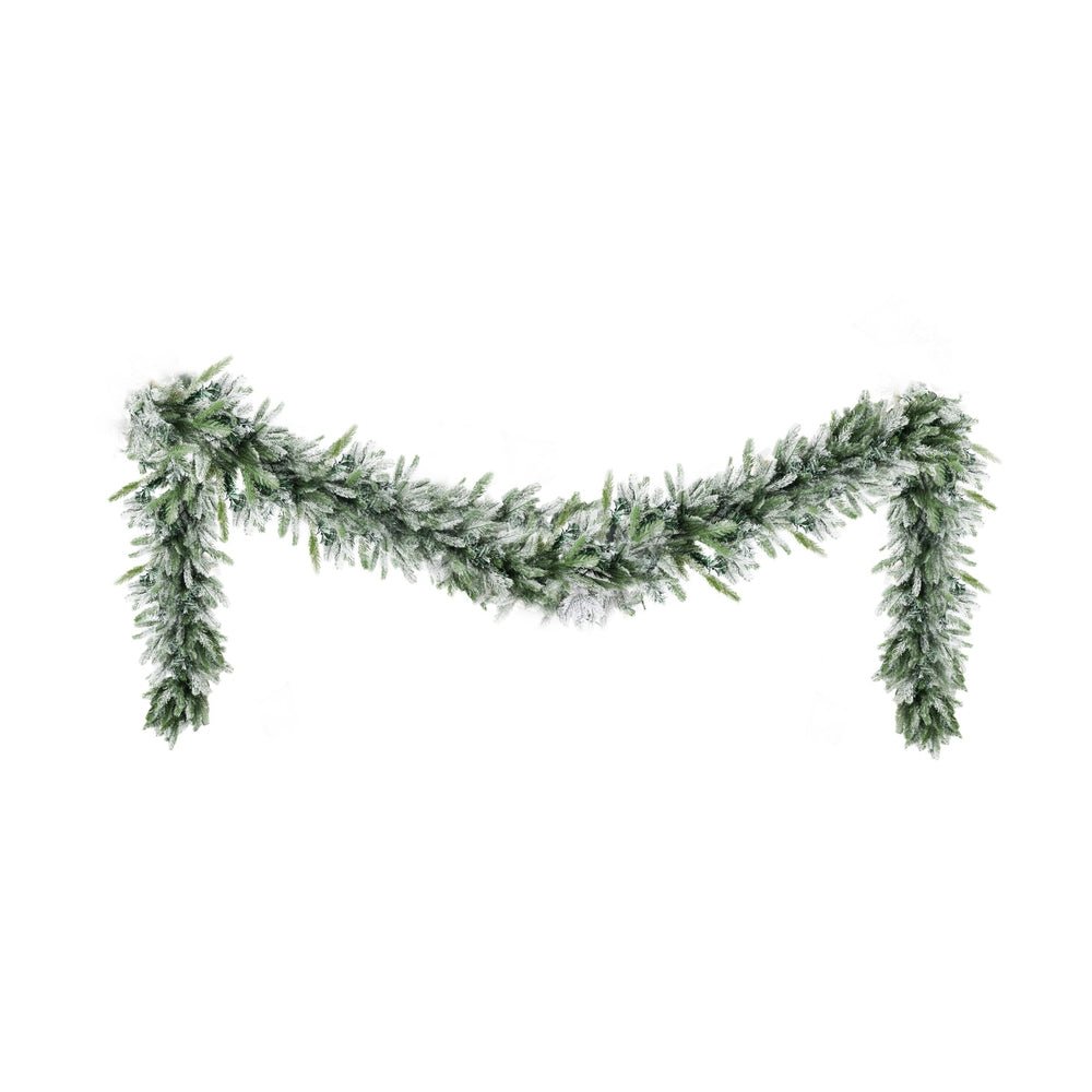 Jingle Jollys 3M Christmas Garland Pre - lit LED Lights Snow Frosted Tips Decor