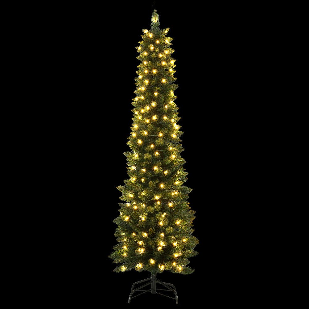 Jingle Jollys Christmas Tree 1.8m Pre - Lit 200 LED Lights Xmas Tree Decorations