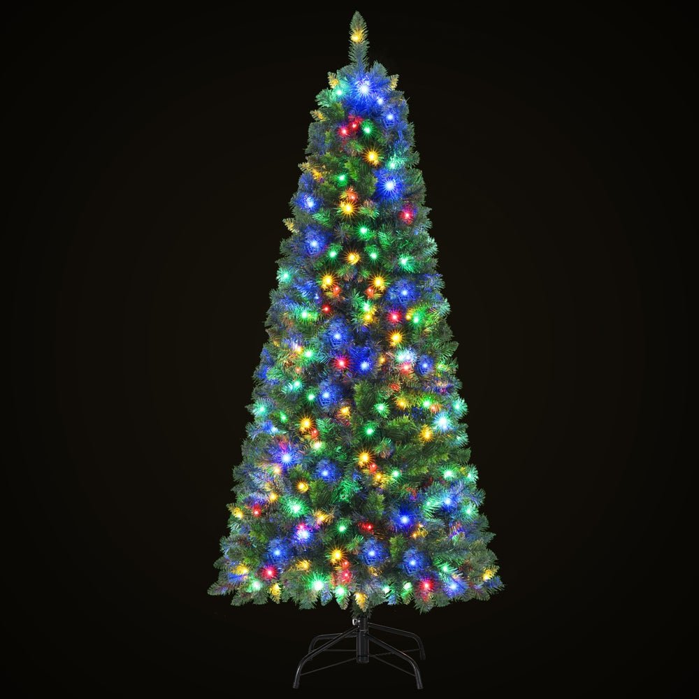 Jingle Jollys 1.8M Pre - lit Christmas Tree 8 Mode Multi Colour 200 LED Light Xmas