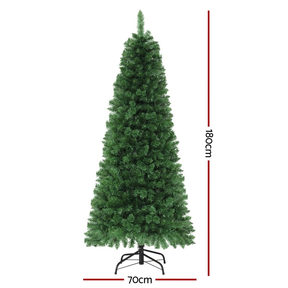 Jingle Jollys 1.8M Pre - lit Christmas Tree 8 Mode Multi Colour 200 LED Light Xmas