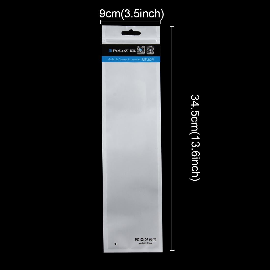 10-Pack Clear Front White Pearl Jewelry Zip Lock Bags - 34.5Cm X 9Cm With Hang Hole