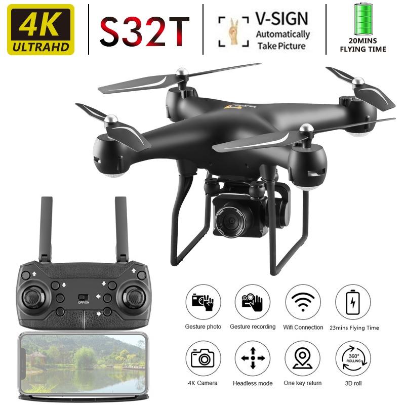 25-Minute Hd Aerial Photography Drone With Gesture Control - Black