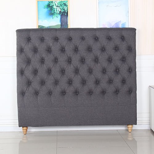 Bed Head Double Size French Provincial Headboard Upholsterd Fabric Charcoal - 2100622203402 Toy Chest Australia 1