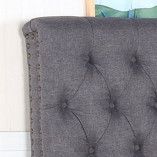 Bed Head Double Size French Provincial Headboard Upholsterd Fabric Charcoal - 2100622203402 Toy Chest Australia 3