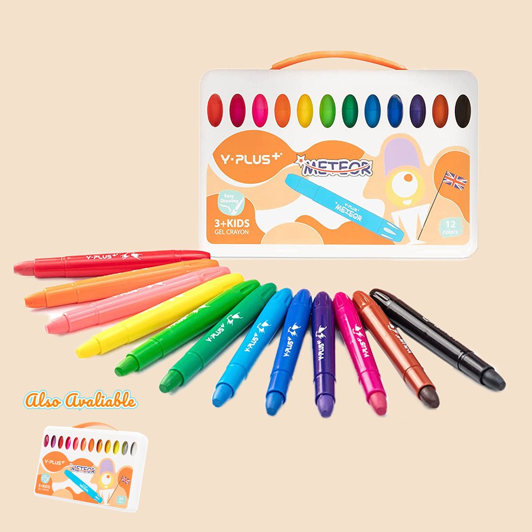 YPLUS METEOR Silky Gel Crayon Set 12 colours - '4711678080817 Toy Chest Australia 1