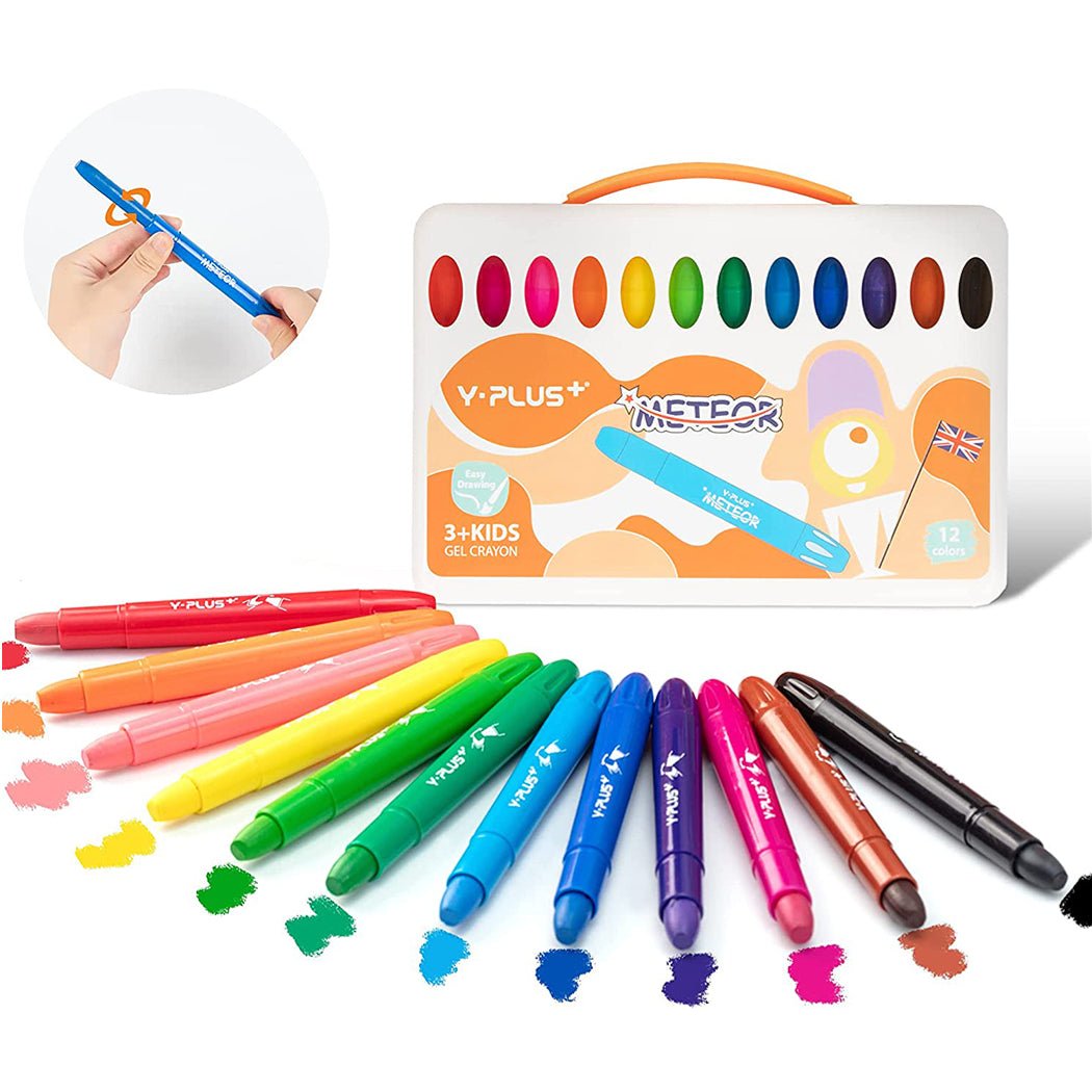 YPLUS METEOR Silky Gel Crayon Set 12 colours - '4711678080817 Toy Chest Australia 8