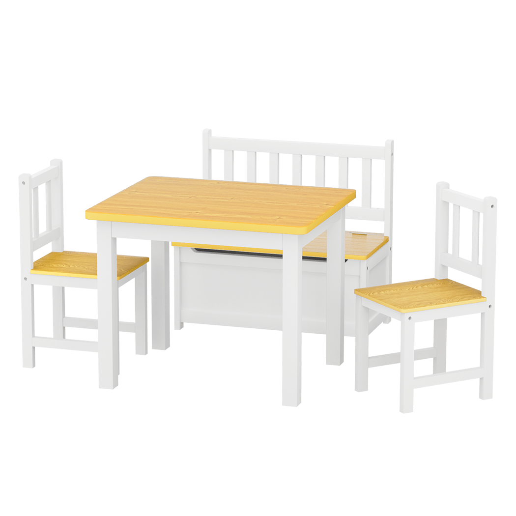 Bopeep Kids Table and Chairs Set Wooden Study Play 4PCS - '9356877209710 Toy Chest Australia 8