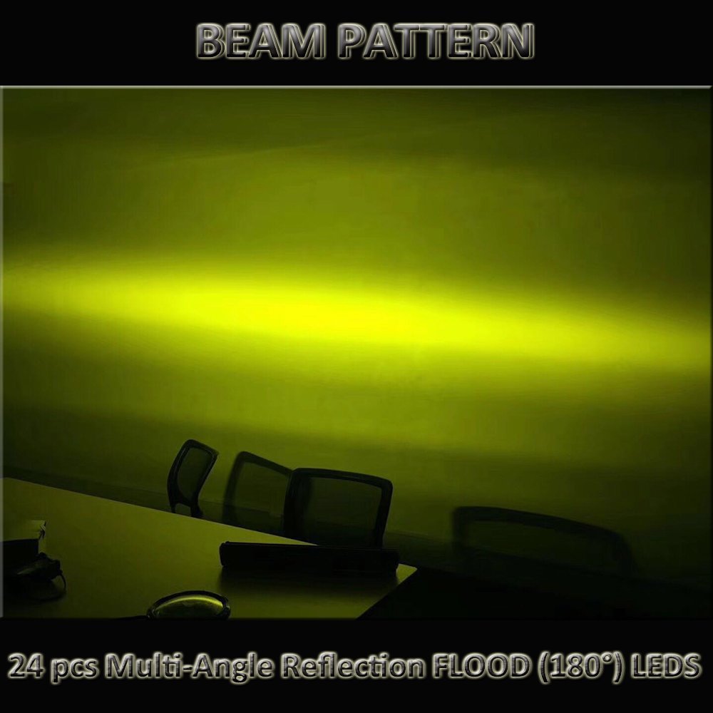 2x 5inch Flood LED Light Bar Offroad Boat Work Driving Fog Lamp Truck Yellow