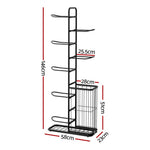 Everfit Ball Storage Rack Sports Equipment Organizer 7 - Tier with Basket for Garage Gym Black
