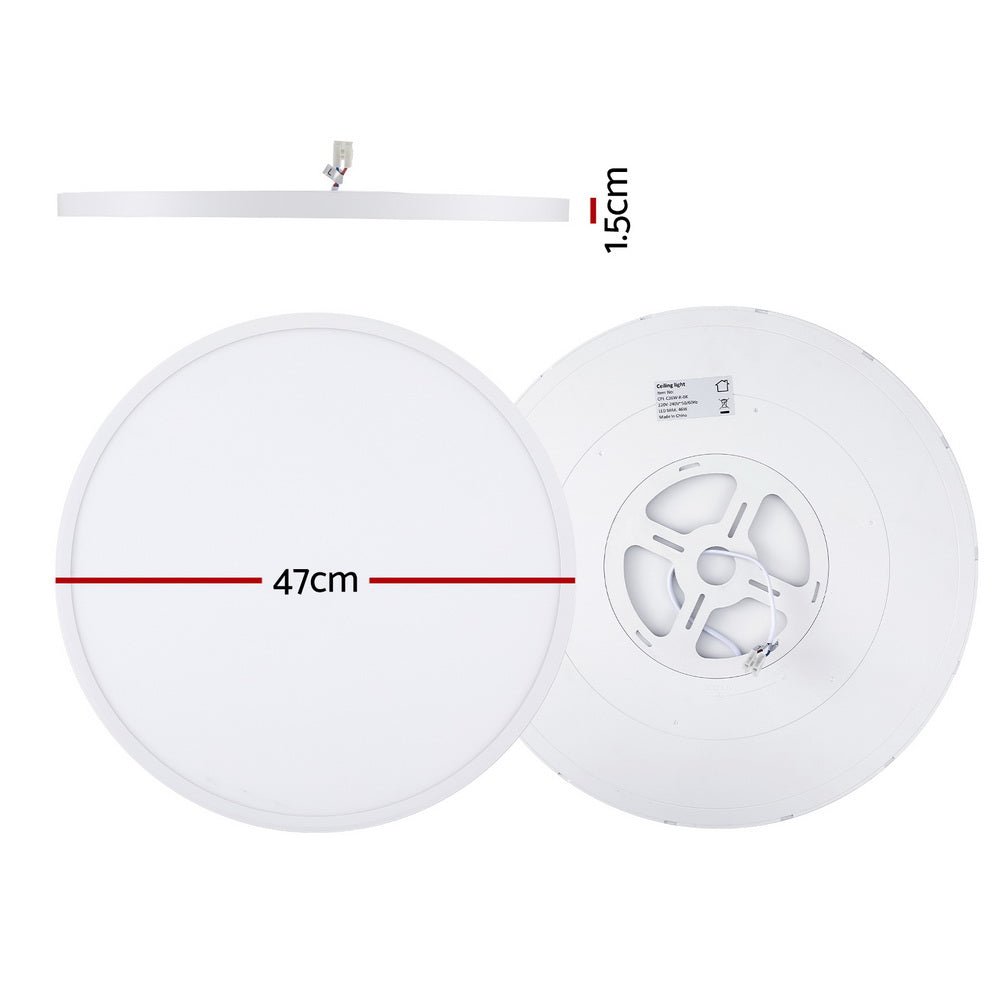 Leier Ceiling Light LED Round 46W Ultra - THIN 5CM Oyster Lamp Modern Cool/Warm