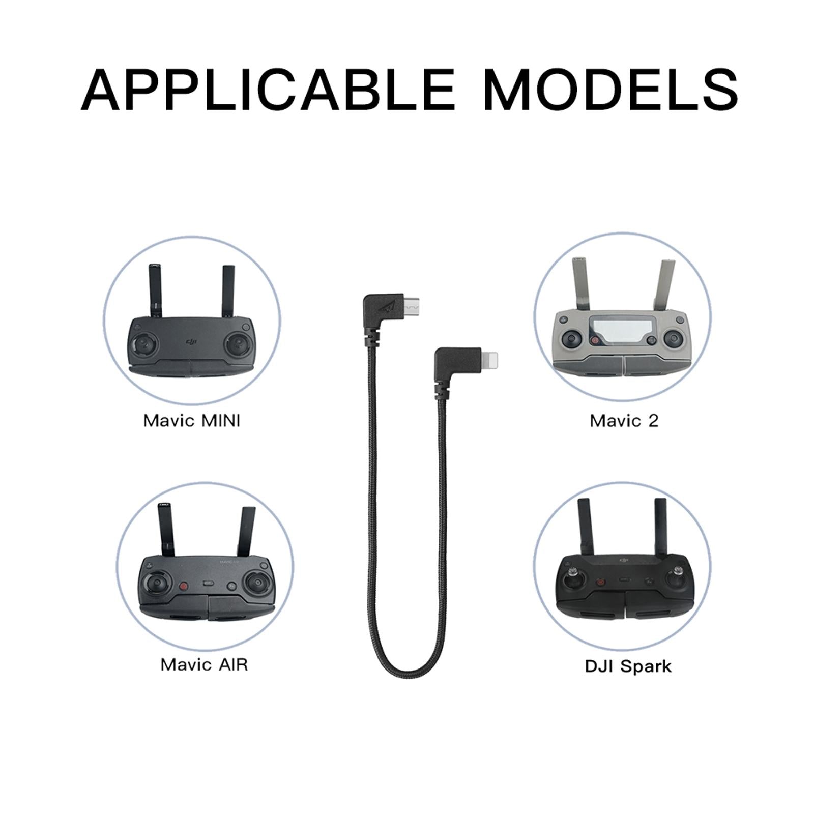 29Cm Woven Nylon Micro Usb To 8 Pin Data Cable For Dji Mavic Mini / Air / Spark / 2 Pro / Zoom Remote Controller - Iphone / Ipad Compatible - 1 Toy Chest Australia 5