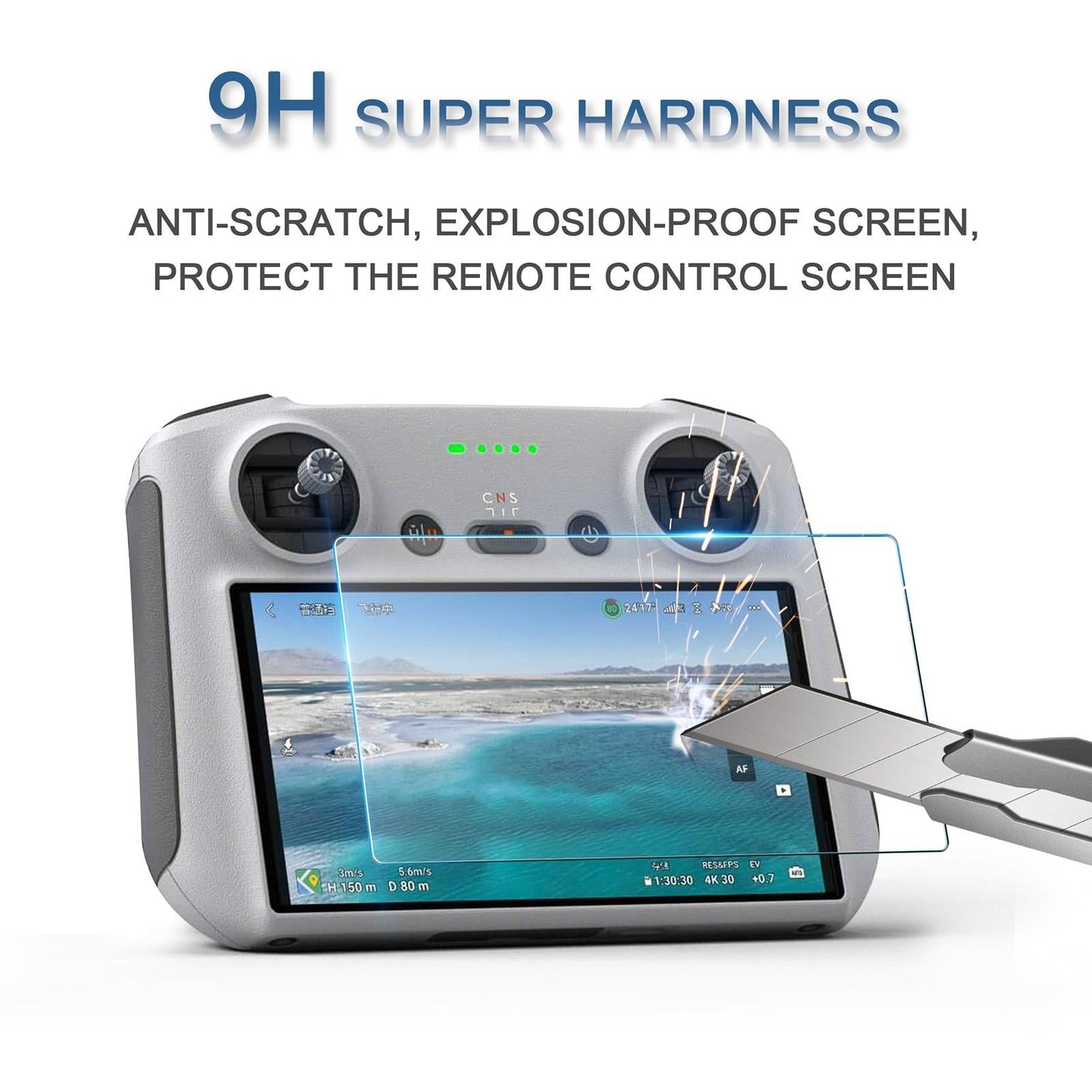 2 - Pack Tempered Glass Film For Dji Mini 3 Pro Remote - 9H 2.5D - 1 Toy Chest Australia 2