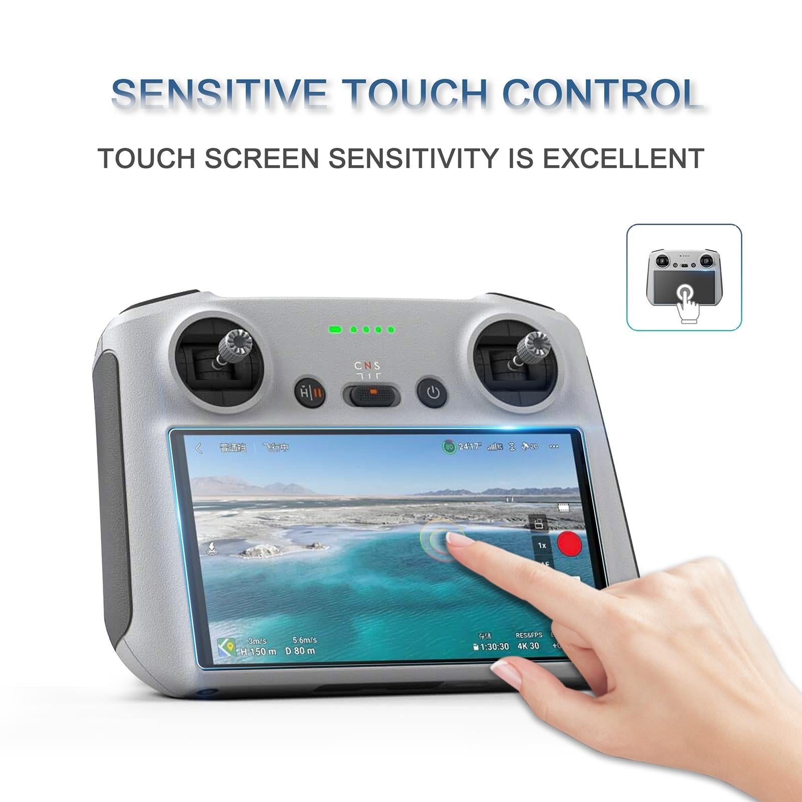 2 - Pack Tempered Glass Film For Dji Mini 3 Pro Remote - 9H 2.5D - 1 Toy Chest Australia 5