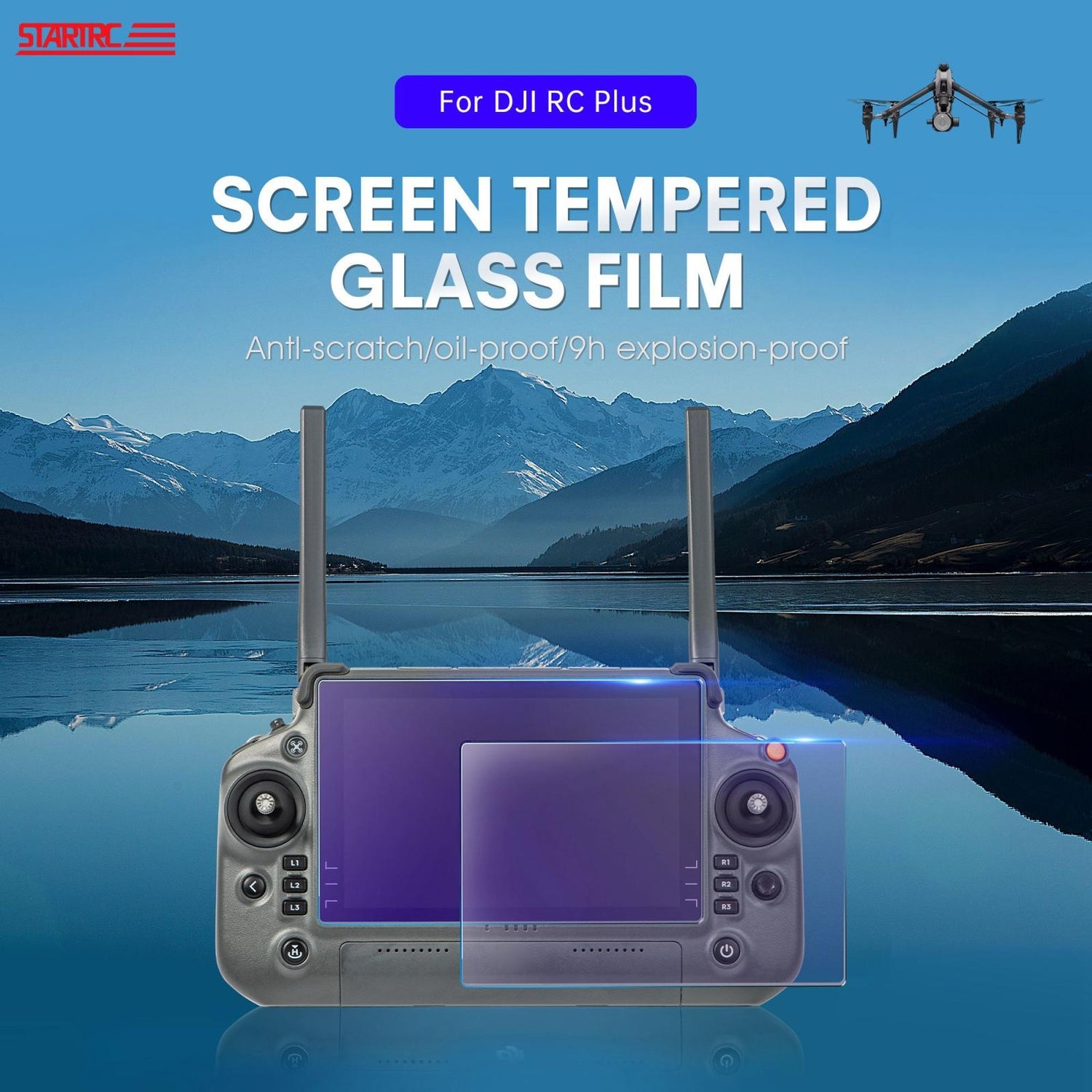 2 - Pack Tempered Glass Film For Dji Rc Plus - Screen Eye Protection - 1 Toy Chest Australia 2