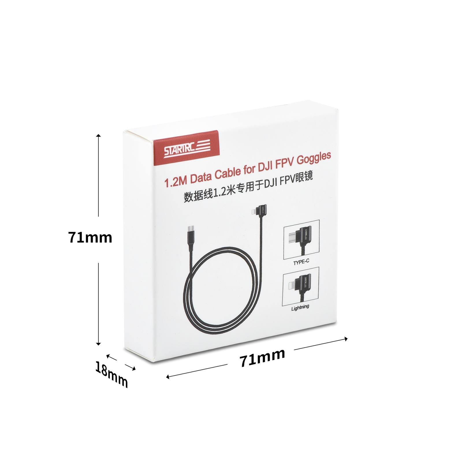 1.2M Dual Way Data Cable For Dji Fpv Goggles - Type C To 8 Pin Elbow - 1 Toy Chest Australia 6