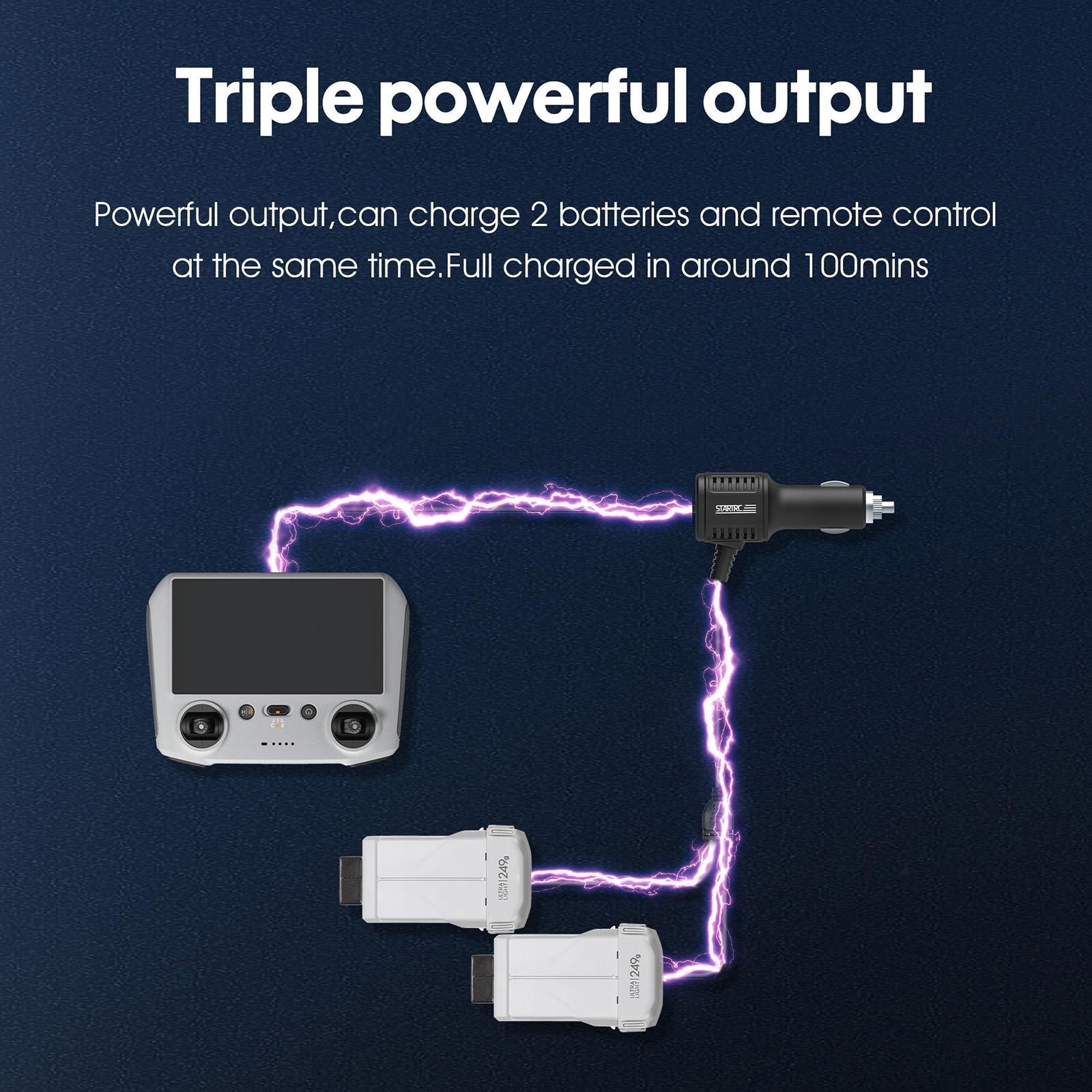 2 - In - 1 Car Charger For Dji Mavic Mini / 3 Pro With Battery And Remote Control - 1 Toy Chest Australia 5