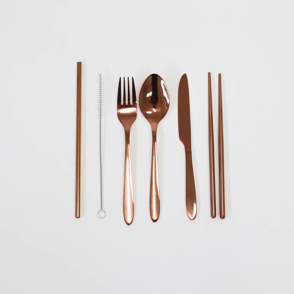 9 Pce S/S Traveller'S Cutlery Set - Rose Gold - `9313492834307 Toy Chest Australia 1