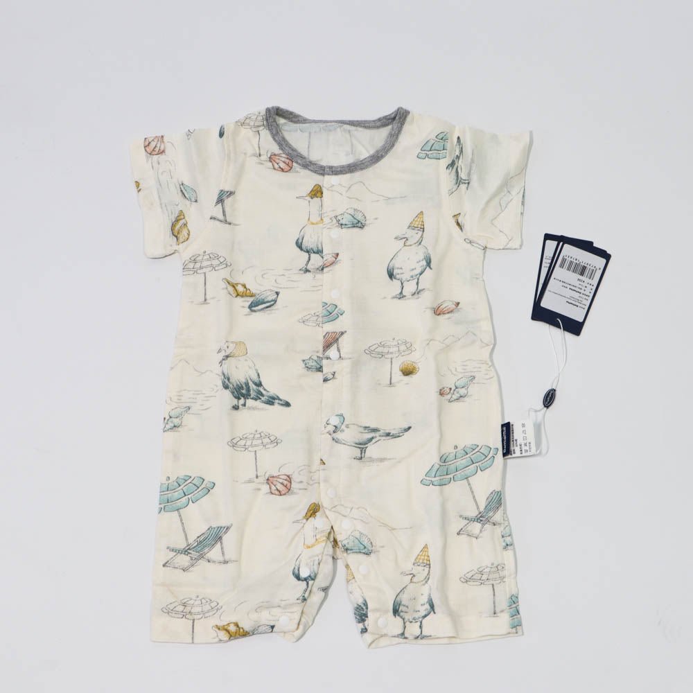 Domia Silky Bamboo Short Sleeve Baby Romper Bird Beach M - `6973971181631 Toy Chest Australia 1