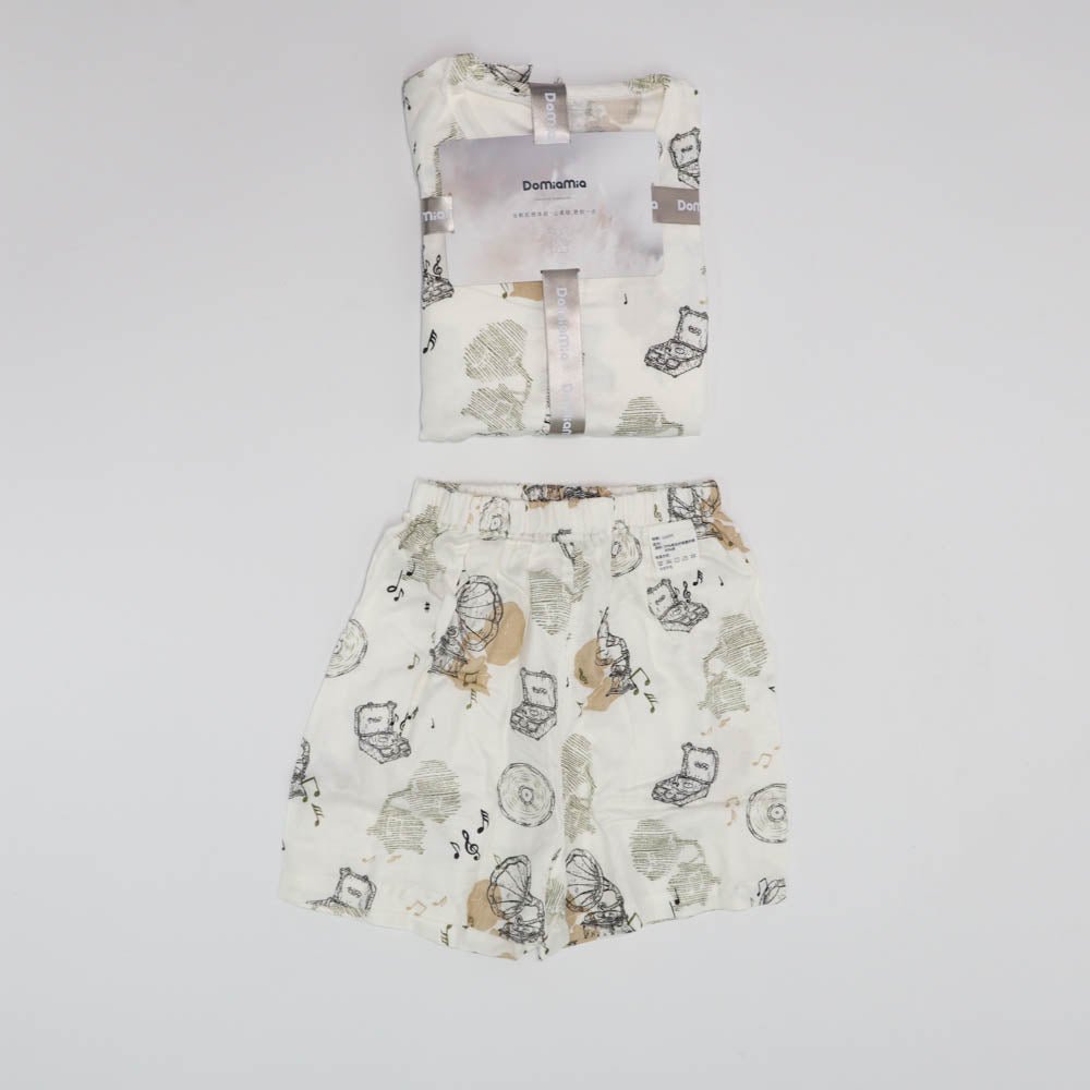 Domia Kids Bamboo Fiber Cotton sht Sleeve Pajama Set Gramophone Radio 110 - 6.97E+12 Toy Chest Australia 1