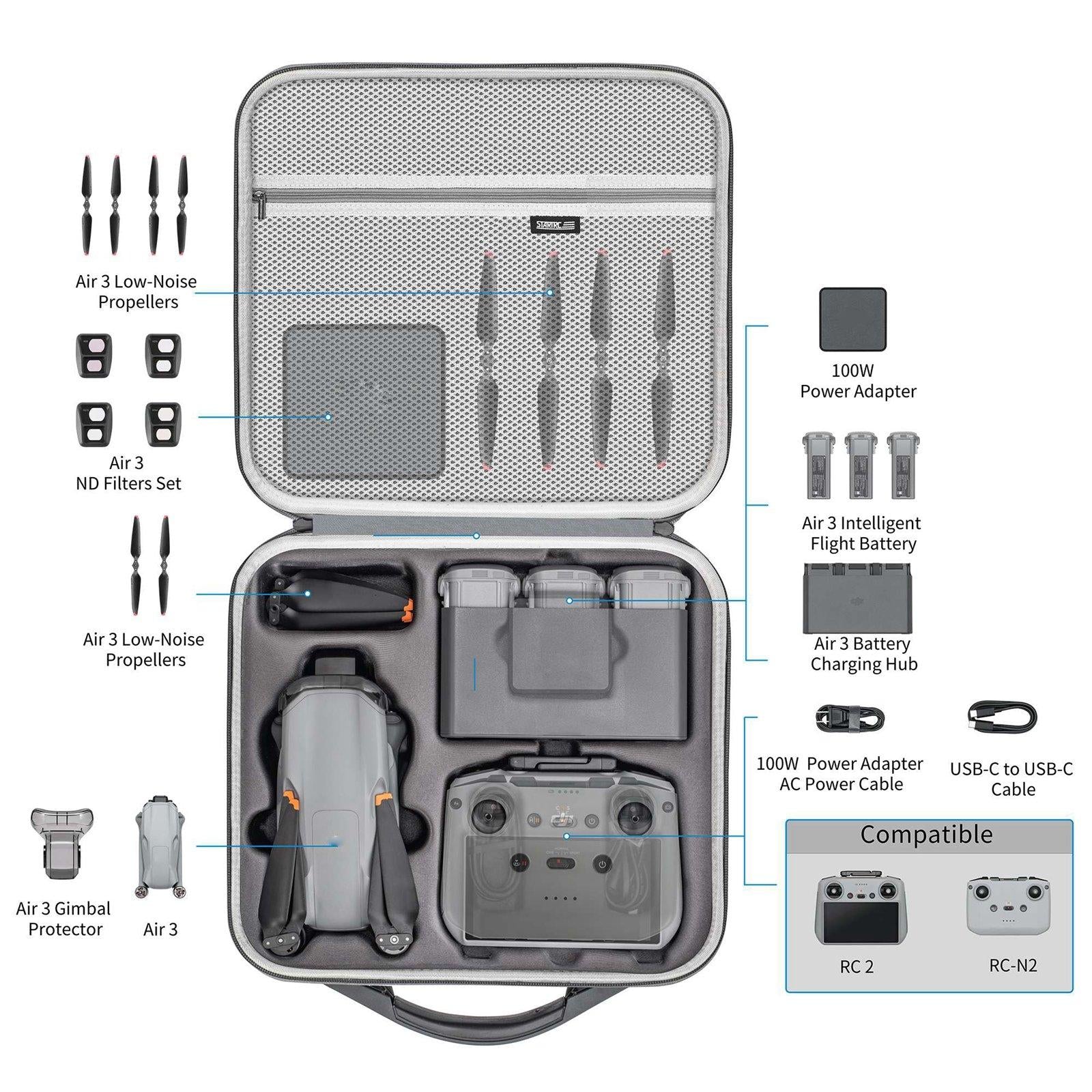 Pu Shoulder Bag For Dji Air 3 / Rc 2 / Rc - N2 - Storage And Portability - 1 Toy Chest Australia 4