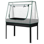 Green Fingers Elevated Metal Garden Bed Kit w Mini Greenhouse Cover 116x60cm Stand - Up Height Trellis