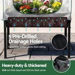 Green Fingers Elevated Metal Garden Bed Kit w Mini Greenhouse Cover 116x60cm Stand - Up Height Trellis
