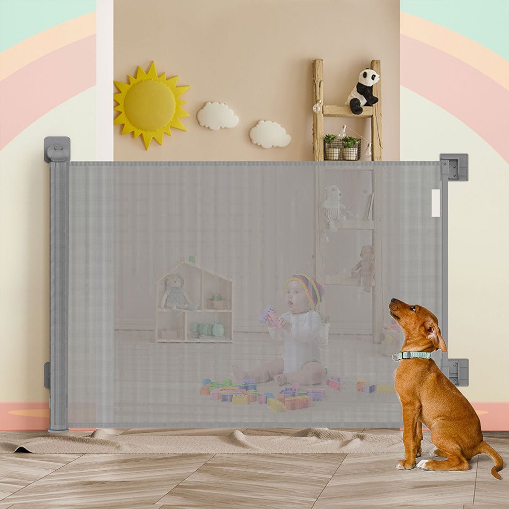 BoPeep Retractable Baby Safety Gates 300cm Grey 300 cm - '9356877150234 Toy Chest Australia 6