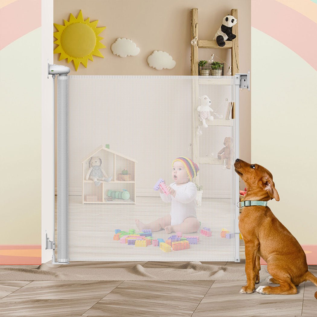 BoPeep Retractable Baby Safety Gates 150cm White 150 cm - '9356877166419 Toy Chest Australia 6