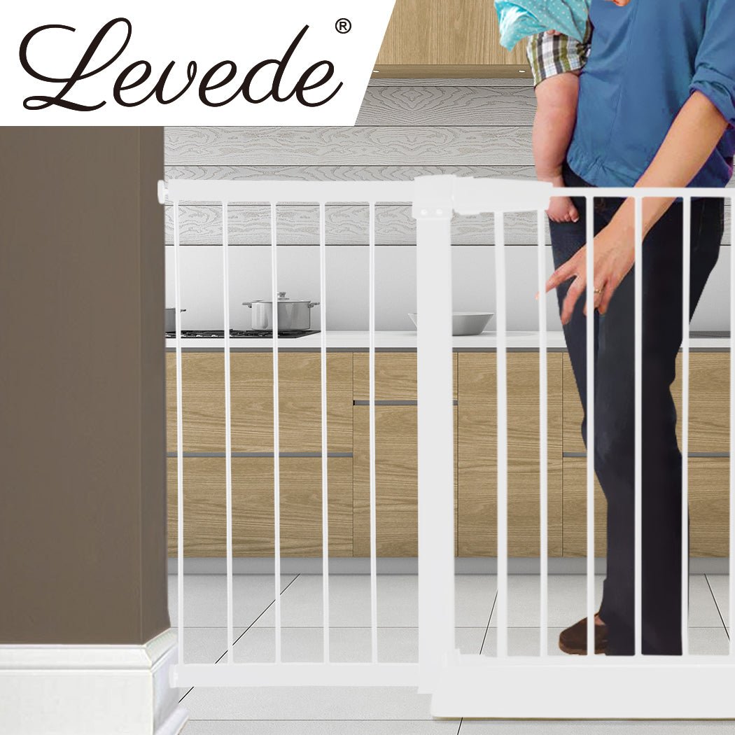 Levede Baby Safety Gate Adjustable Pet White 45cm Extension - '9356877003813 Toy Chest Australia 6
