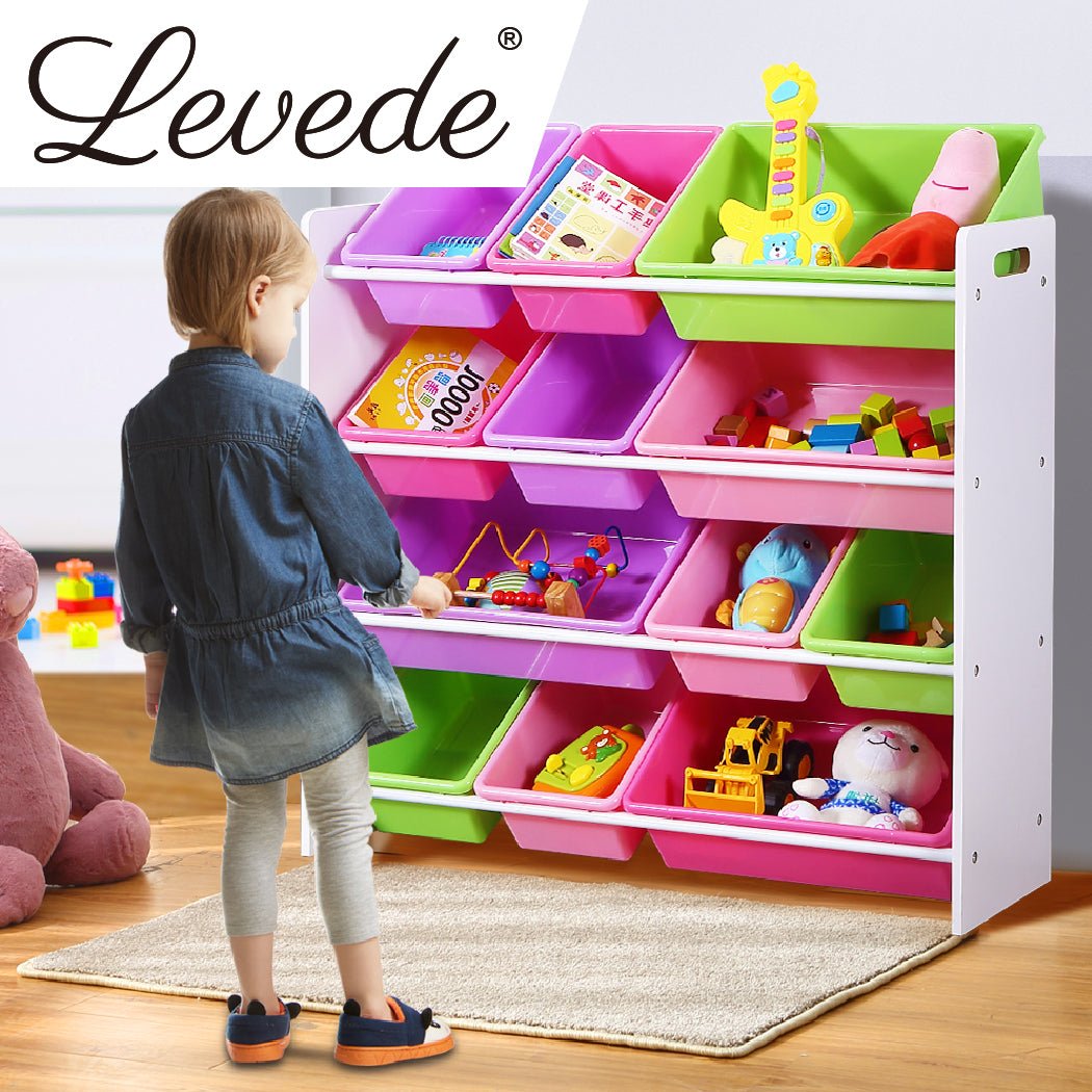 Levede 12Bins Kids Toy Box Bookshelf - '9356877064777 Toy Chest Australia 6