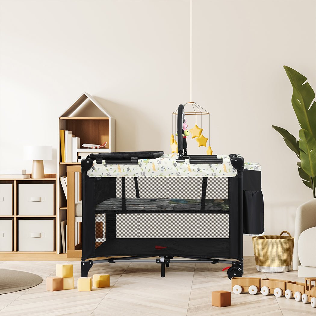 BoPeep Baby Cot Bed Crib Portable Bassinet Black - '9356877139642 Toy Chest Australia 7