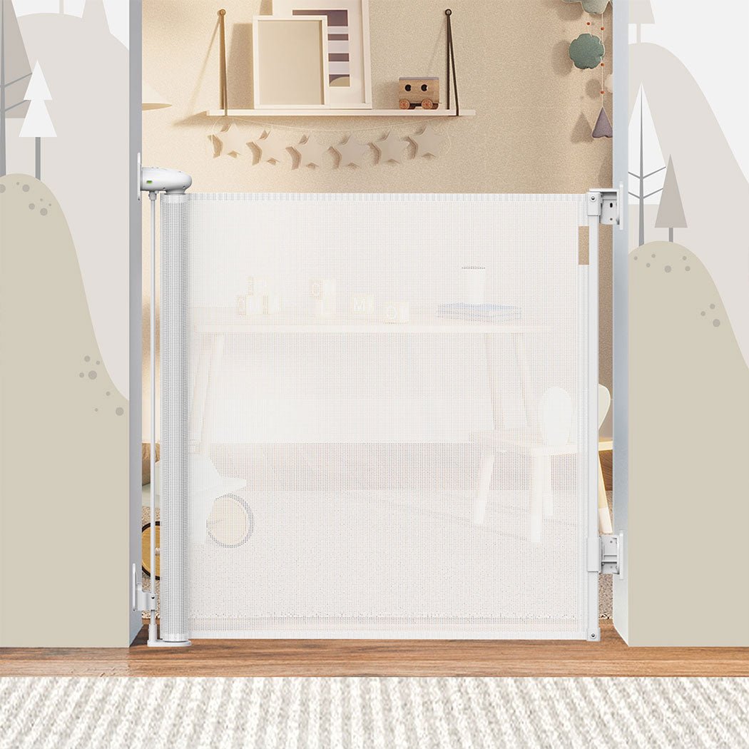 BoPeep Retractable Baby Safety Gates 150cm White 150 cm - '9356877166419 Toy Chest Australia 7