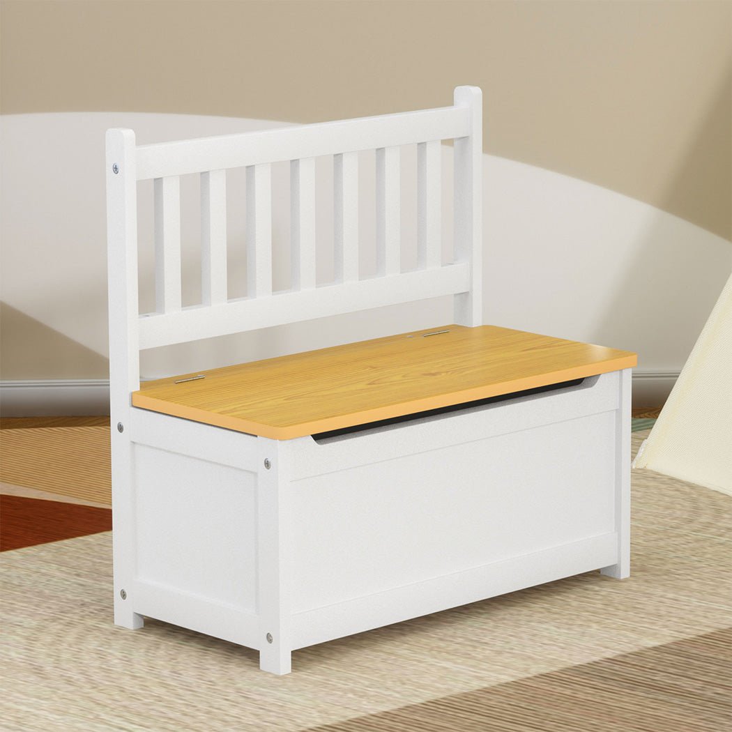 Levede 2 - In - 1 Kids Toys Storage Bench Box Wooden Chair - '9356877208270 Toy Chest Australia 7