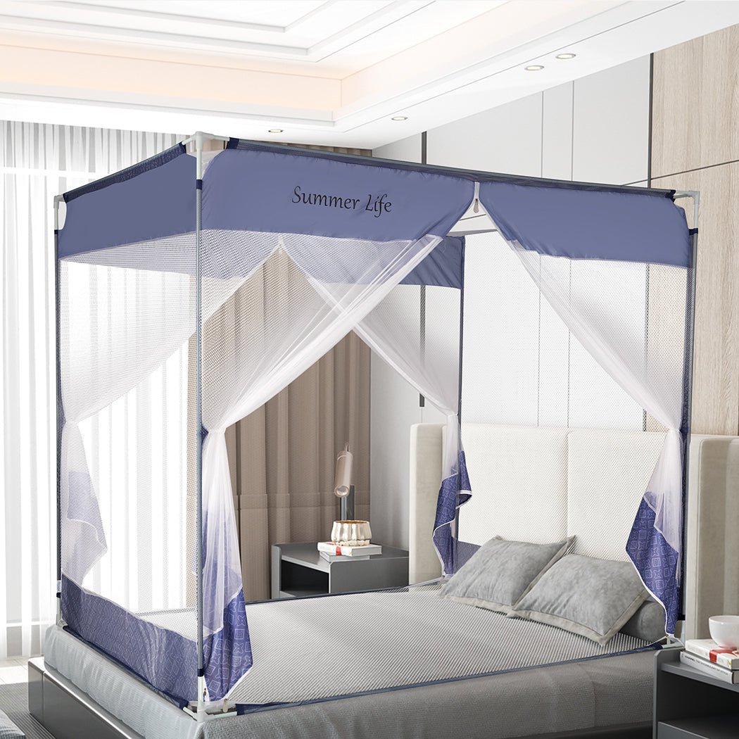 Dreamz Mosquito Bed Nets Foldable Canopy Square Blue - '9356877151958 Toy Chest Australia 7