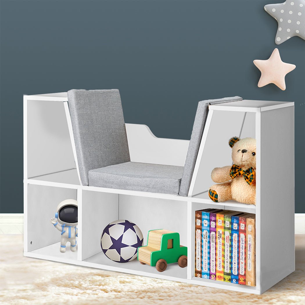 Levede Kids Bookcase Toys Box Shelf White - '9356877132155 Toy Chest Australia 7