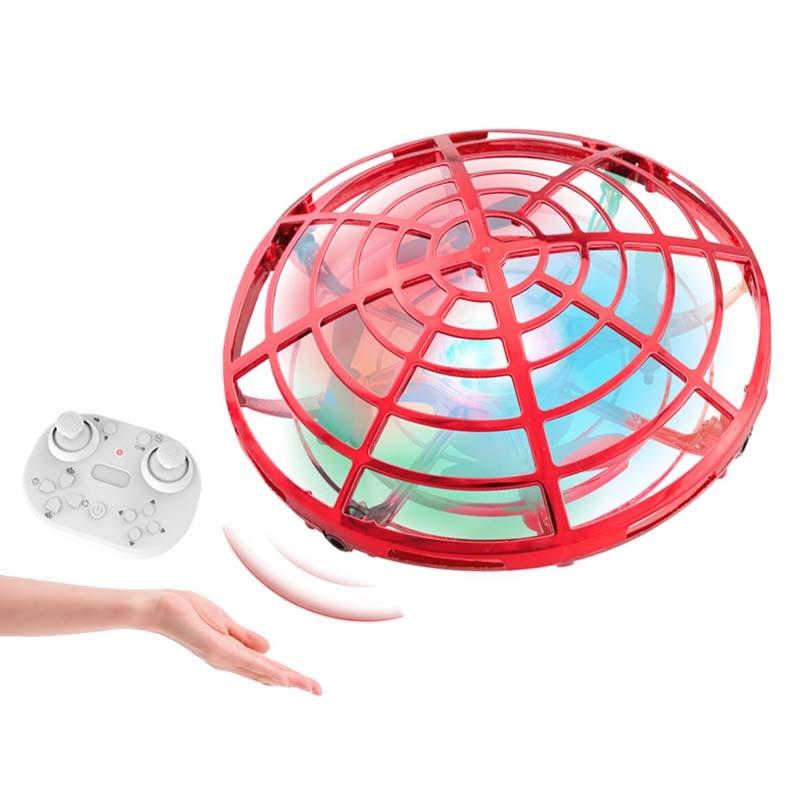 5 Induction Quadcopter Mini Drone With Colourful Lights - Red Remote