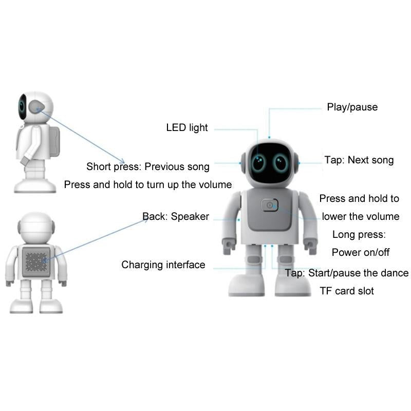 Intelligent Astronaut Bluetooth Dancing Robot - Silver Gray - 1 Toy Chest Australia 2