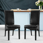Artiss Dining Chairs Set of 2 Leather Parsons Chair Black