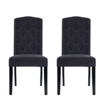 Artiss Dining Chairs Set of 2 Linen Parsons Chair Dark Grey