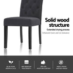 Artiss Dining Chairs Set of 4 Linen Parsons Chair Dark Grey