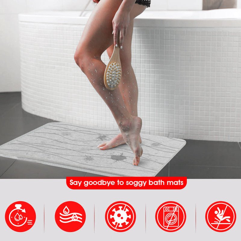 Hivvago Diatomaceous Earth Stone Bath Mat Fast Drying Non Slip Bathroom Mat - 3222394172850 Toy Chest Australia 3